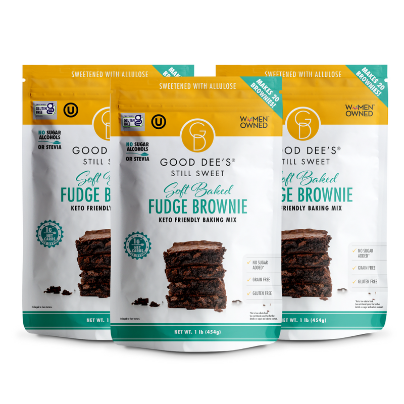 Keto Soft Baked Fudge Brownie Mix - Gluten Free and No Added Sugar, 1lb Bag