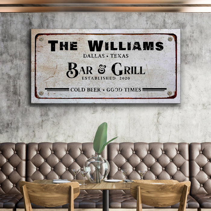 Bar And Grill Sign Vii