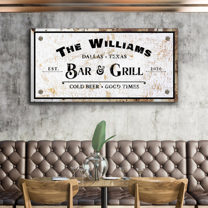 Bar And Grill Sign Viii