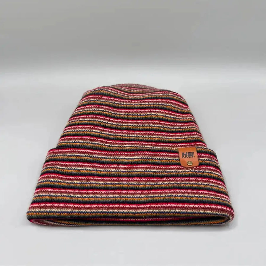 H Stitch Beanie, Multi Color Knit Winter Hats