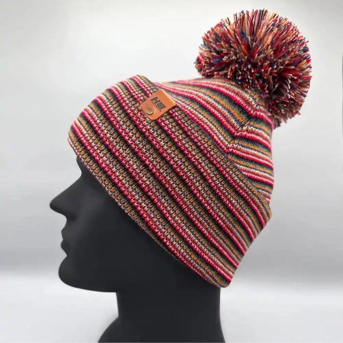 Classic Cuffed Pom Pom Beanie, Multi Color