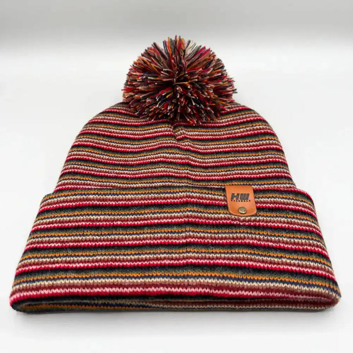 Classic Cuffed Pom Pom Beanie, Multi Color