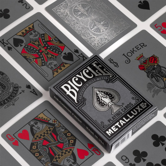 Bicycle Black and Silver Metalluxe Playing Cards – Premium Foil Edition