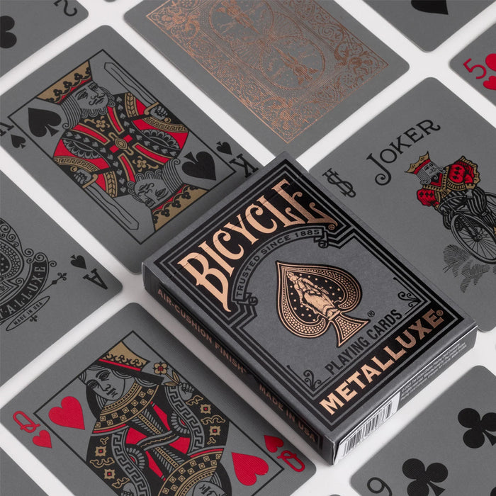 Bicycle Black and Rose Gold Metalluxe Playing Cards – Premium Foil Edition