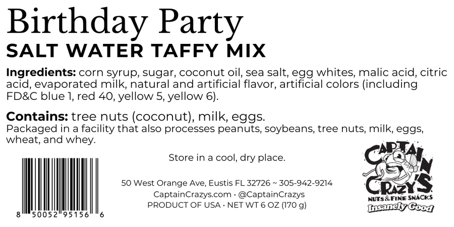 Birthday Party Salt Water Taffy Mix | Birthday Cake, Bubble Gum & Sweet Treat Flavors
