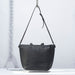 black leather purse with medium strap made by hand in portland maine