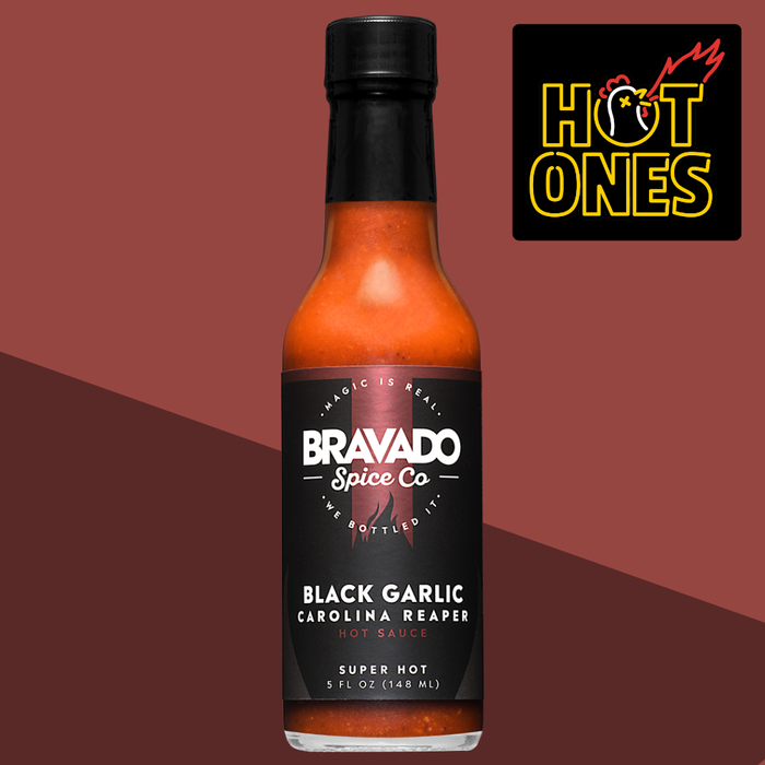BLACK GARLIC CAROLINA REAPER HOT SAUCE - HOT ONES SEASON 6