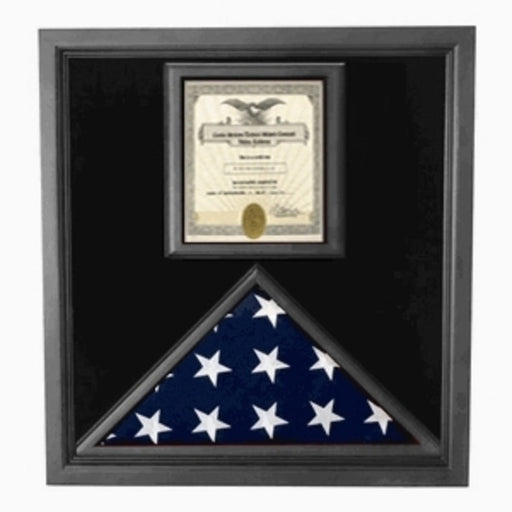 Flag and Certificate Case Black Frame, American Made., , The Military Gift Store, Flag and Certificate Case