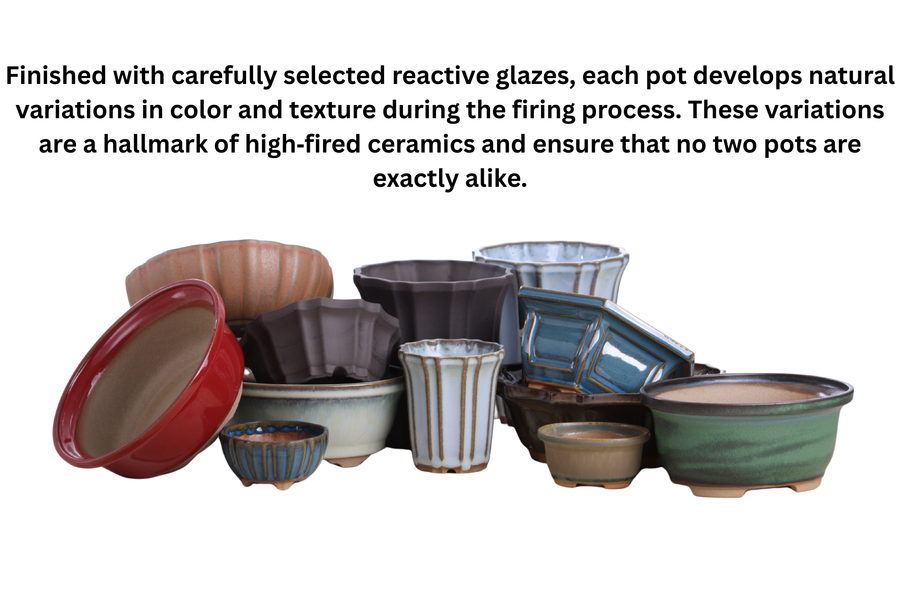 Examples of natural glaze variation in handmade Willow ceramic pieces