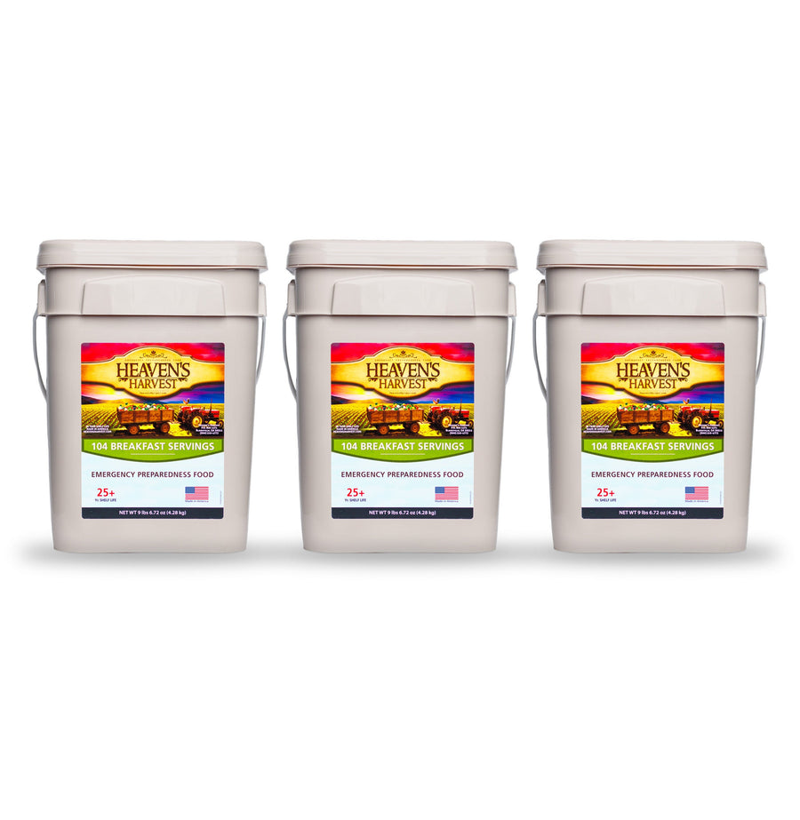 Three Heaven's Harvest breakfast food buckets