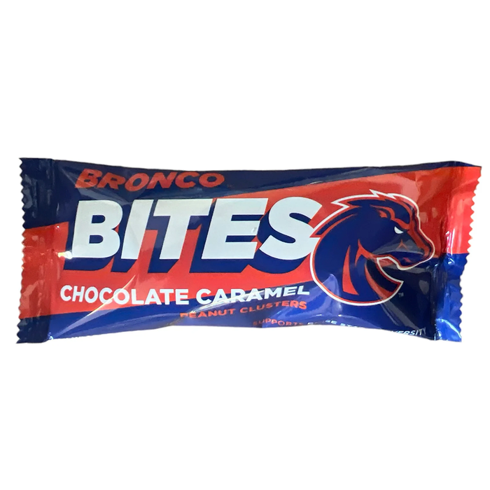 Bronco Bites Chocolate Caramel Peanut Bar — individual wrapped bar