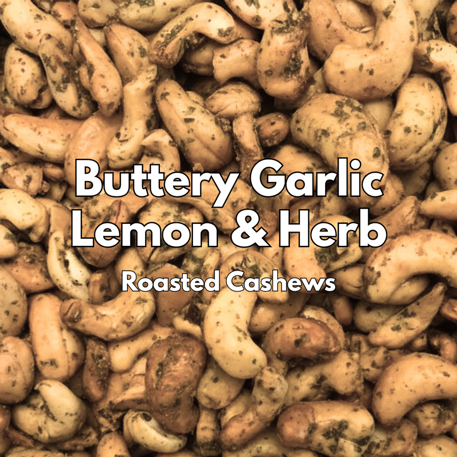 Buttery Garlic, Lemon & Herb Roasted Cashews
