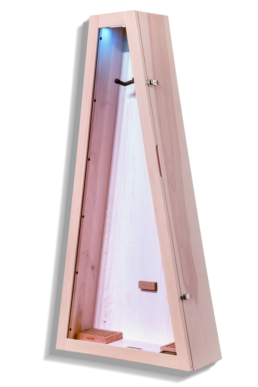 ClimaCase Triangle Humidor - Birch with Campbell White Stain