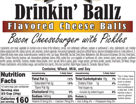 Bacon Cheeseburger with Pickles Flavored Cheese Balls