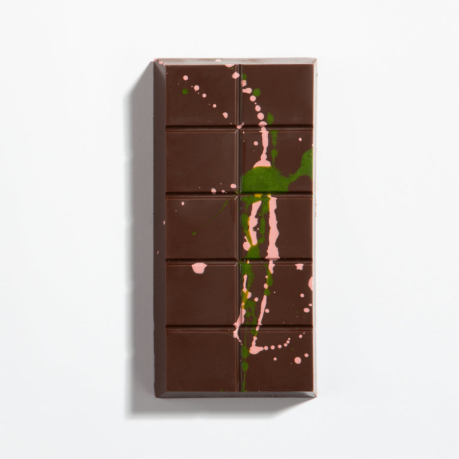 Unwrapped Raspberry Ganache Dubai Pistachio Chocolate Bar