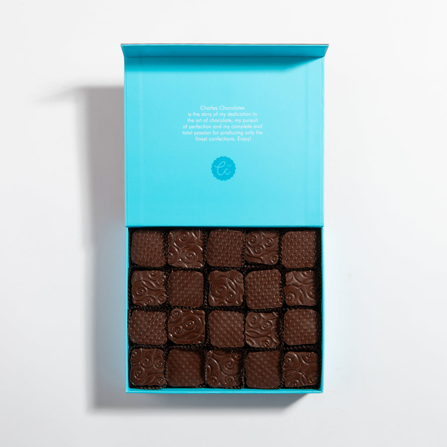Open larger box of Fleur de Sel Chocolate-Covered Caramels