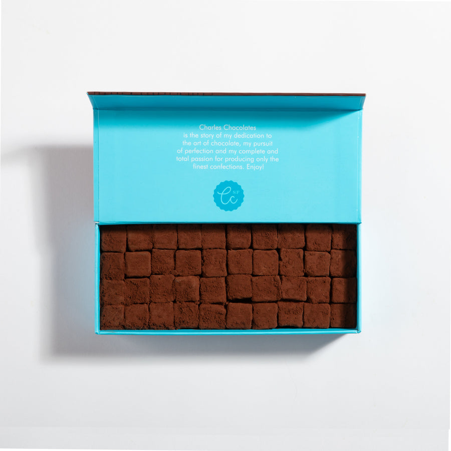 Open larger box of Pavés Fresh Cream Chocolate Truffles