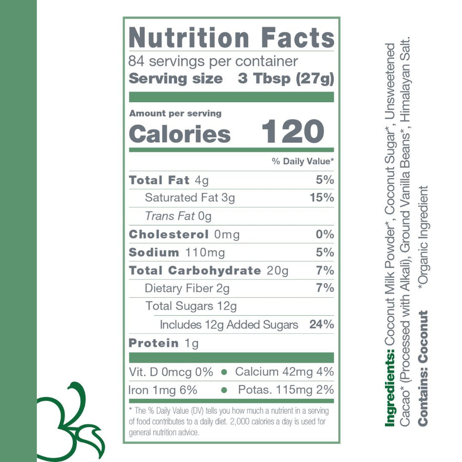 Organic, Dairy Free Coconut Hot Cocoa Mix | 5lb Bulk Bag