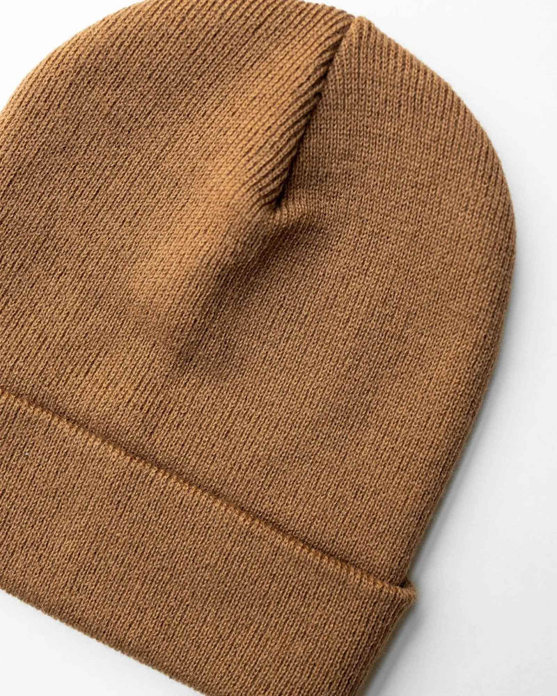 CS104 HAAKWEAR Traditional Silent Cuffed Beanie, Camel Brown