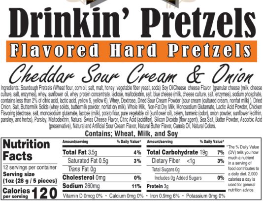 Drinkin' Pretzel - Cheddar Sour Cream & Onion