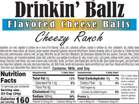 Cheezy Ranch Flavored Cheese Balls