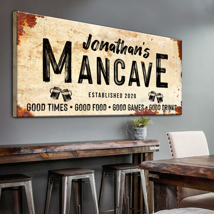 Good Times Personalized Man Cave Sign Custom Bar Signs For Home Bar Perfect Man Cave Wall Decor