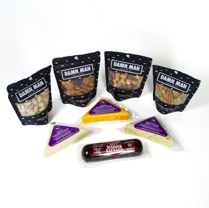 Charcuterie Meat & Cheese Gift Bag – Standard or Deluxe | Gourmet Snacks & Mixed Nuts by DM Snacks