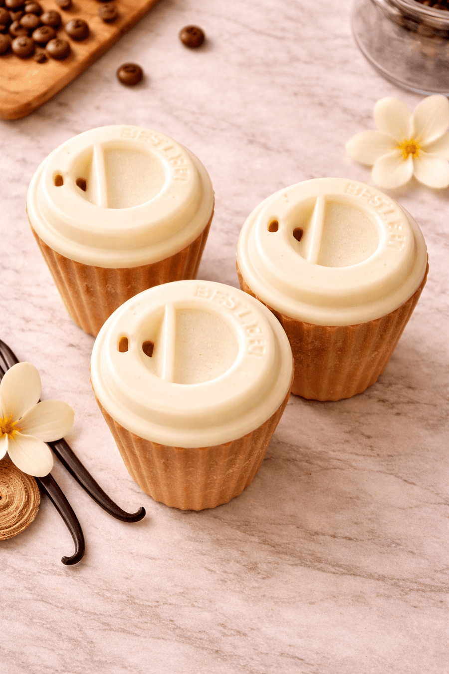 French Vanilla Latte Mini Coffee Cup Wax Melts – 3 Pack (3oz Total)