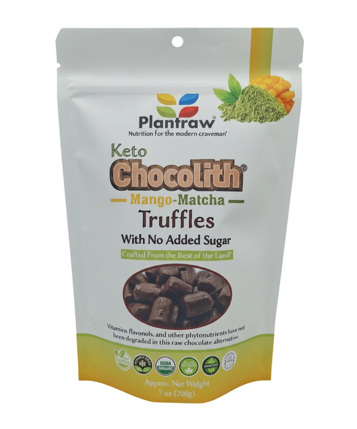 Chocolith® - Mango-Matcha-Keto (7.2oz) - Vegan, Organic, Gluten-Free, 0g Refined Carbs. 3.2g Net Carbs.