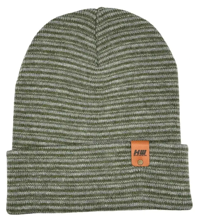 Classic Contrast Cuffed Beanie, Gray and Green