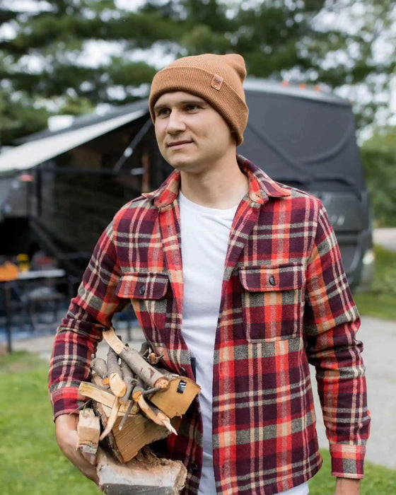 Classic Cuffed Beanie, Camel Brown