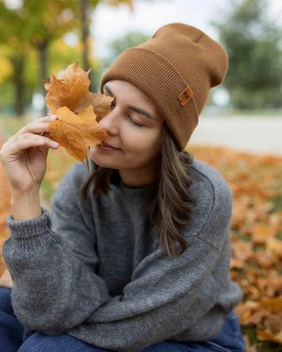 Classic Cuffed Beanie, Camel Brown