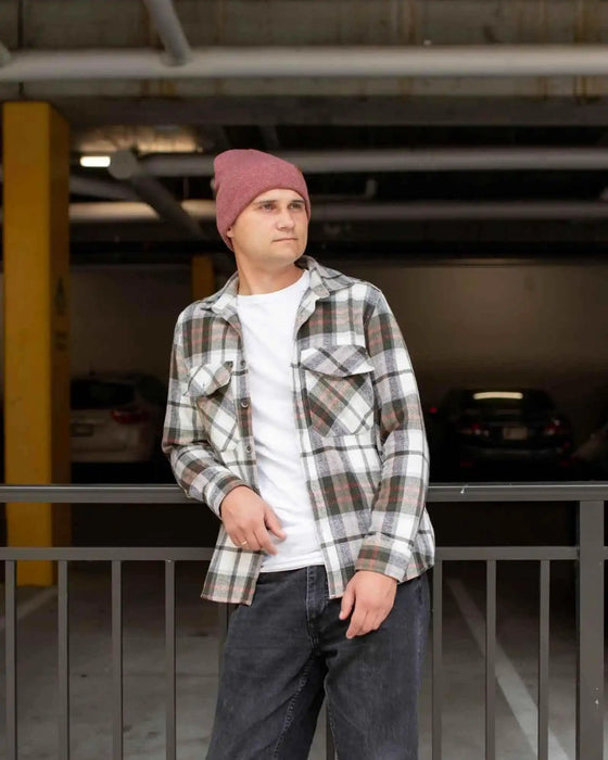 Classic Cuffed Beanie, Rusty Burgundy