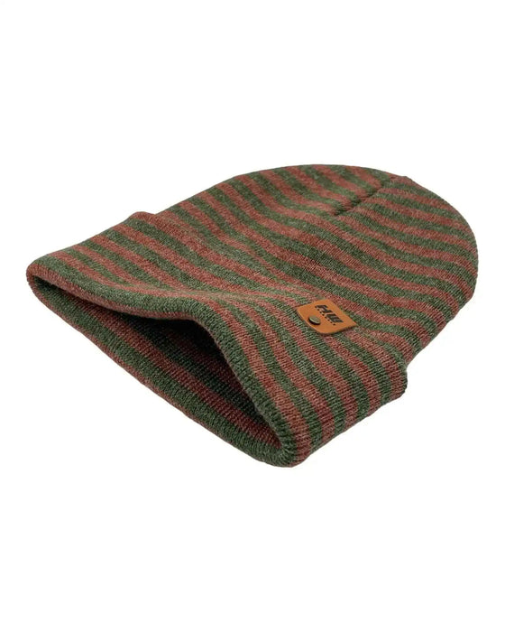 Classic RoRo Cuffed Beanie, Burgundy and Green