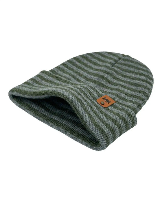 Classic RoRo Cuffed Beanie, Gray and Green