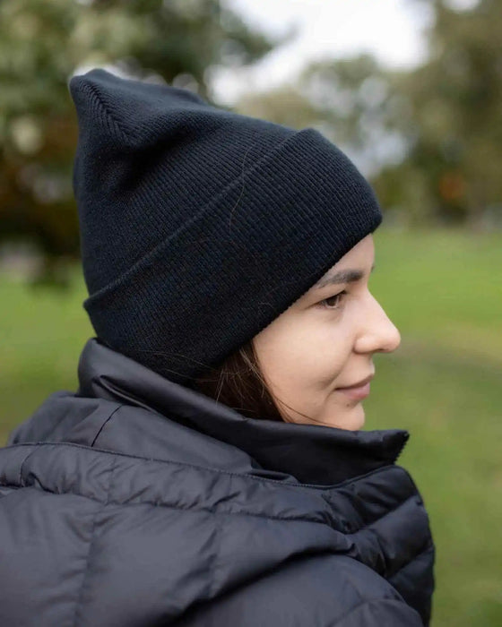 Classic Silent Cuffed Beanie, Midnight Black