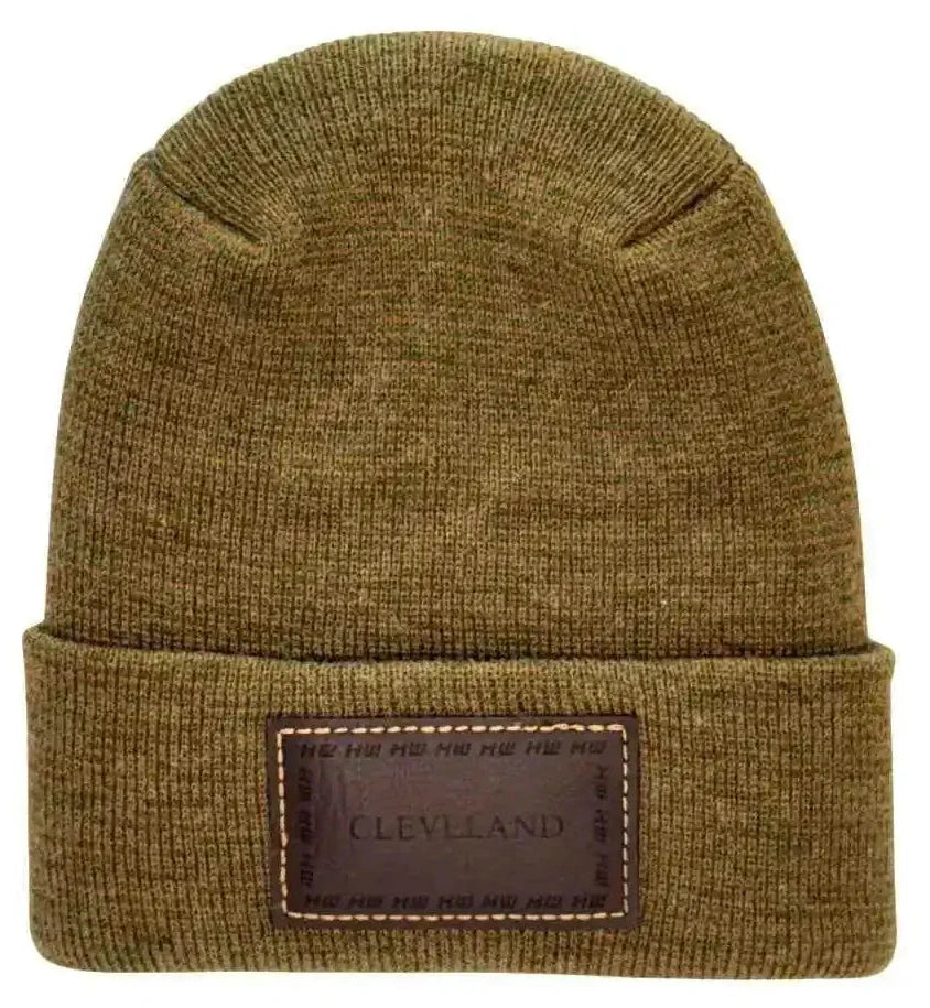 Cleveland, H Stitch Cuffed Beanie,  Brown and Green Fusion