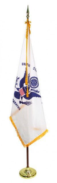 American-made U.S. Coast Guard ceremonial flag with optional gold fringe