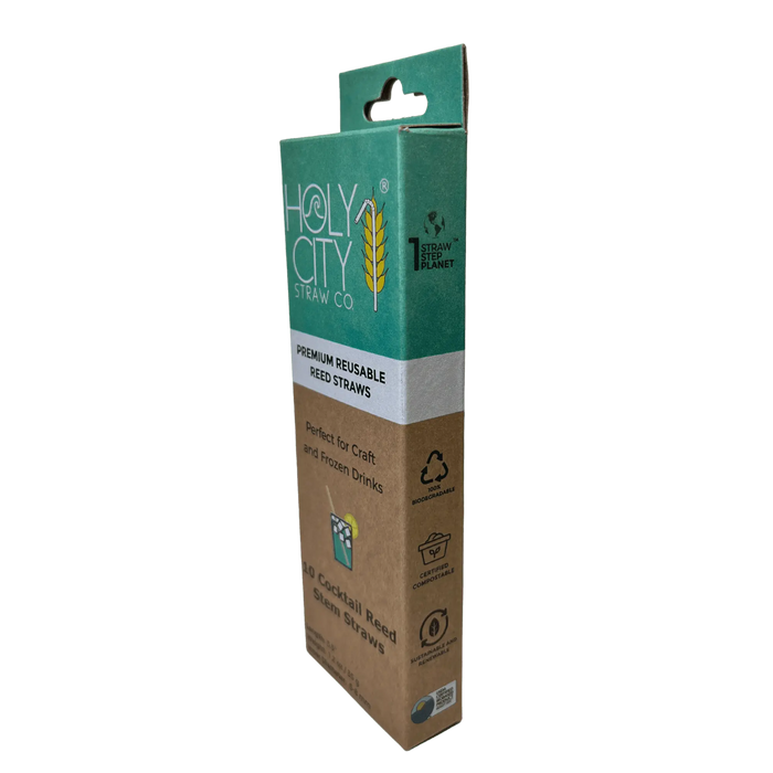 Cocktail Reed Stem Drinking Straws 10 ct Right