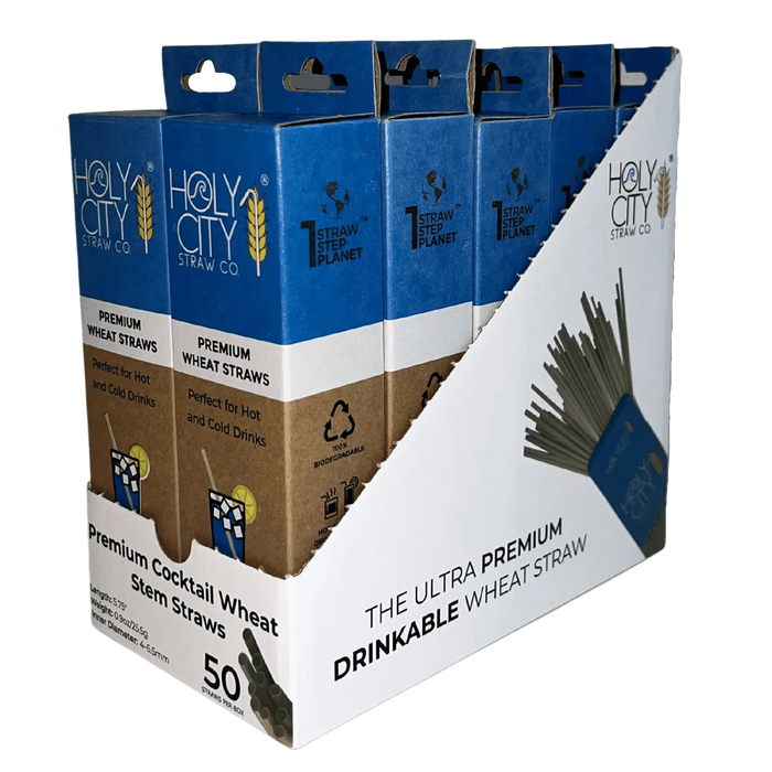 Cocktail Wheat Stem Drinking Straws Inner Pack 10 Boxes 50 ct Right