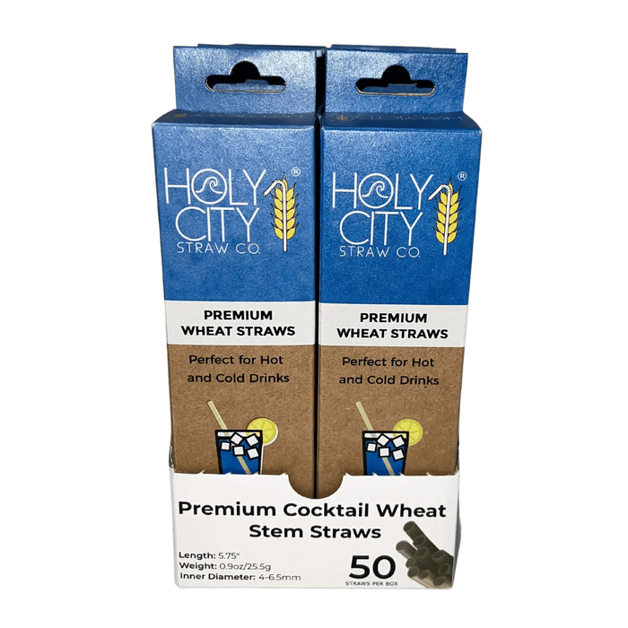 Cocktail Wheat Stem Drinking Straws Inner Pack 10 Boxes 50ct Front