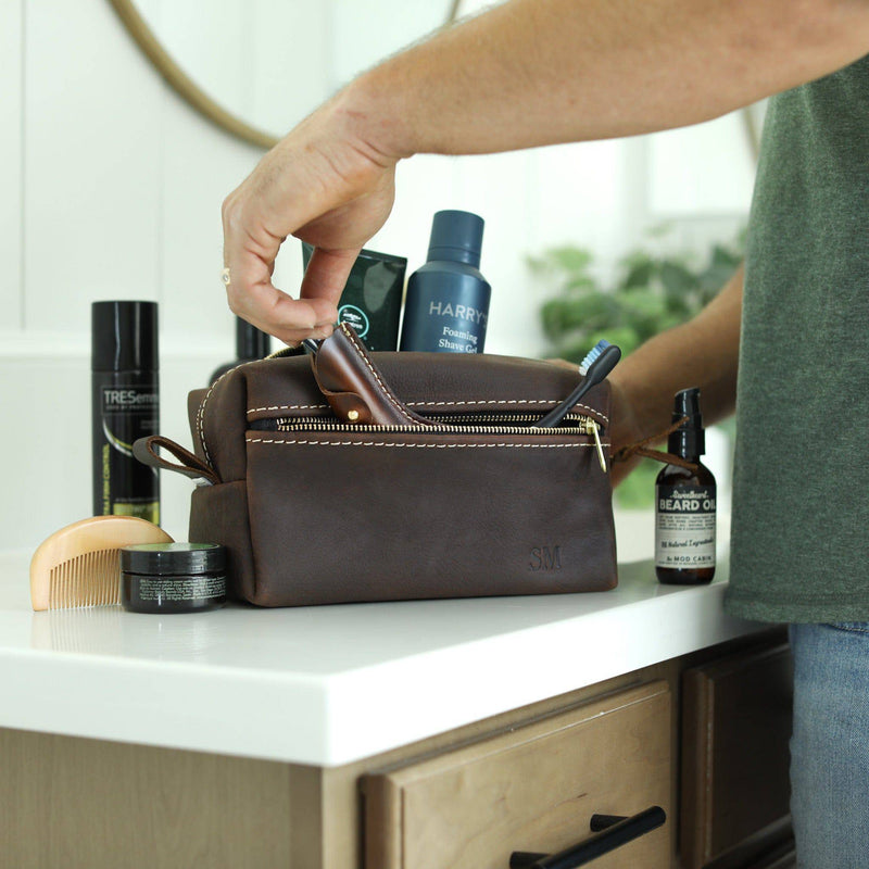 Double Zipper Toiletry Bag - Lifetime Leather Co