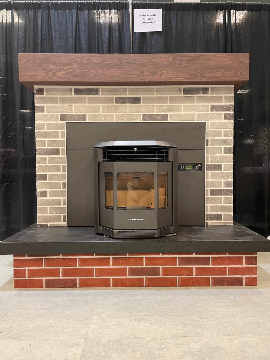 HP22i-Black-SS 2,800 sq. ft. Pellet Stove Fireplace Insert with a 47-lb Hopper in Black with Stainless Steel Trim