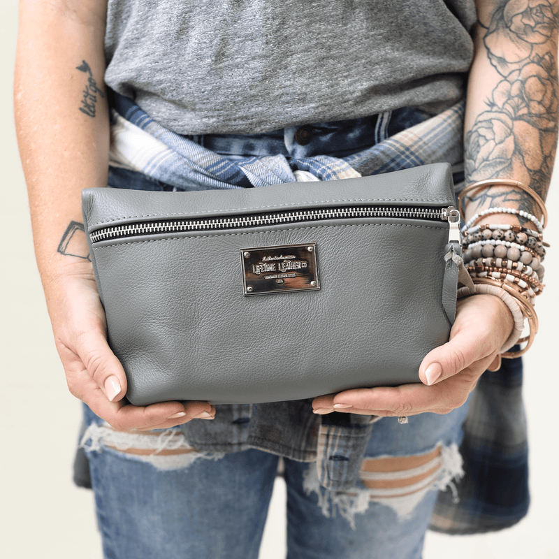 Pebbled Leather Cosmetic Bag - Lifetime Leather Co