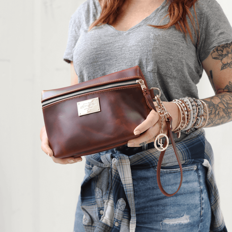 Smooth Leather Cosmetic Bag - Lifetime Leather Co