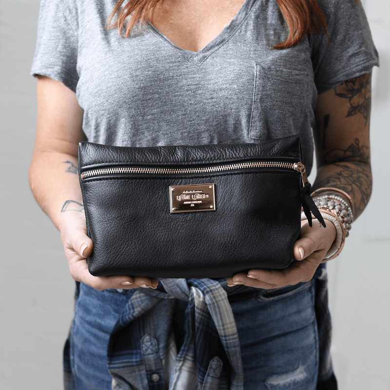 Pebbled Leather Cosmetic Bag - Lifetime Leather Co