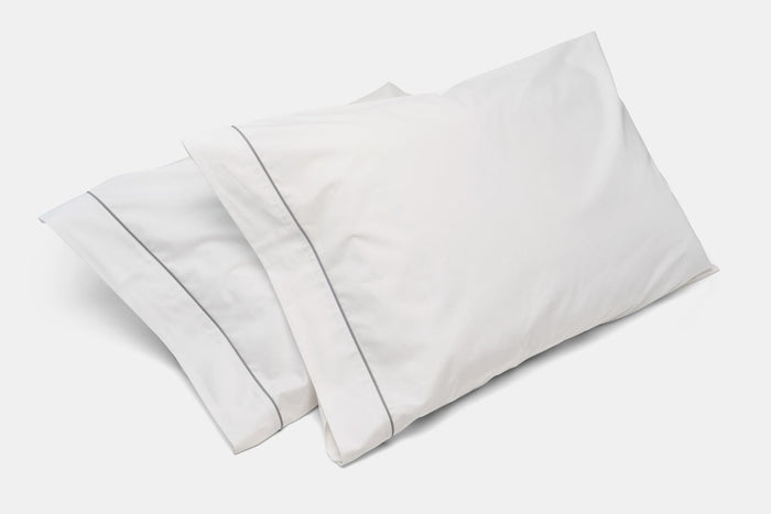 Cotton Bed Pillowcases with Classic Piping Design