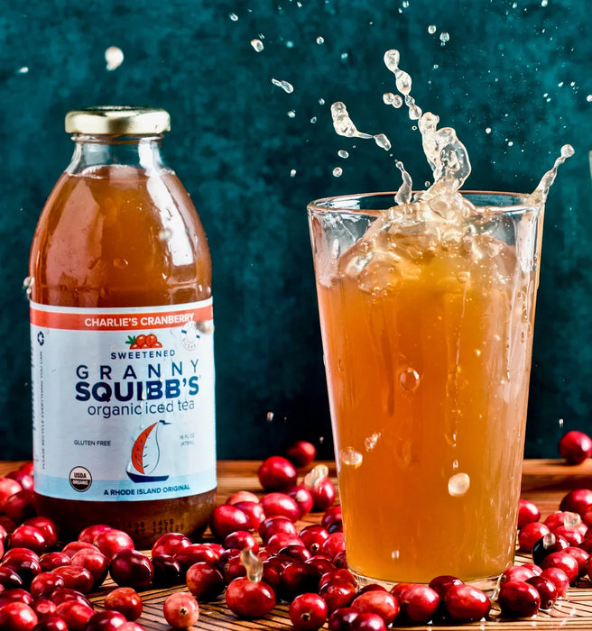 Granny Squibbs Charlie's Cranberry Organic Iced Tea Bottles - 12 bottles x 16oz case by Farm2Me