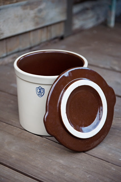 Stoneware Utility Crock Cover - 2 Gallon - side profile