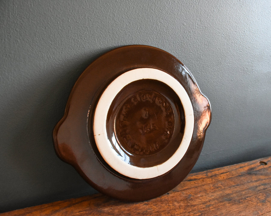 Stoneware Utility Crock Cover - 2 Gallon - underside showing the seating surface